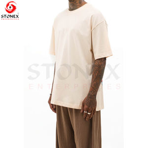 เสื้อยืดผ้าฝ้ายสำหรับผู้ชายเสื้อแนวสตรีทเสื้อฮิปฮอปหิน100% เสื้อแนวสตรีทเสื้อยืดวินเทจปรับแต่งโลโก้ได้แบบโอเวอร์ไซส์ - Product Image 1