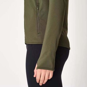 Novedad en sudaderas con capucha de manga larga y cremallera de estilo moderno para mujer, sudaderas con capucha de Punto Lisas informales OEM para mujer con bolsillos - Product Image 4