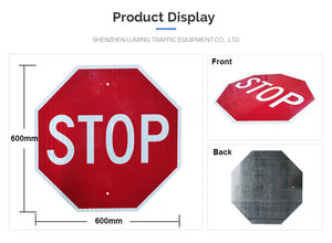 Fábrica 12 "18" 24 "Texto bilingüe o personalizado Símbolo de carretera de aluminio de parada Señal de tráfico de seguridad - Product Image 2