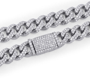 Collier avec pendentifs de style hip-hop en argent sterling et moissanite VVS1, passe le testeur de diamants - Product Image 3