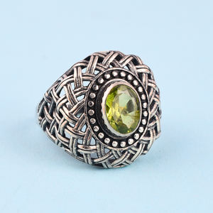 Pendientes originales de piedras preciosas de peridoto de plata de ley 925, joyería para artículo de regalo para compromiso, boda y aniversario para Unisex - Product Image 1