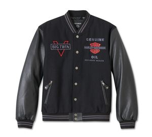Blouson en cuir Harley Davidson V-Twin Varsity pour homme - Product Image 1