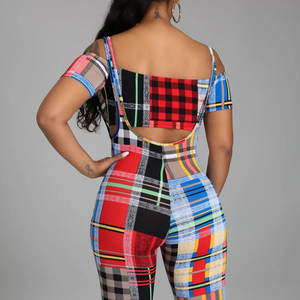 Mono de 2 piezas para mujer de ajuste cómodo con diseño OEM personalizado de gran oferta, mono de mujer de talla adulta de Material elástico - Product Image 4