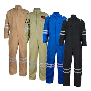 Vêtements de travail de lutte contre l'incendie électriques à gaz d'huile Combinaison résistante au feu Combinaison de vêtements de sécurité ignifugée réfléchissante