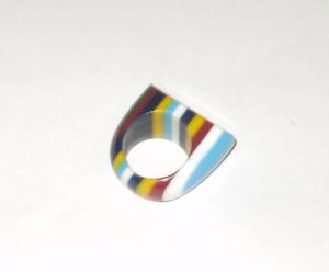 Unique Colorful Striped Resin <b>Ring</b> Multi Color Geometric Design <b>Large</b> Statement Fashion Jewelry Accessory Wholesale Supplier - Product Image 2
