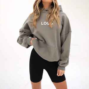 Dernière conception de sweats à capuche amples et surdimensionnés pour les femmes 100% polyester matériel sur mesure Logo impression tissu doux pull à capuche - Product Image 1