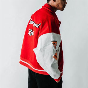 เสื้อแจ็คเก็ตเลตเตอร์แมนผู้ชายแบบสตรีทแวร์สำหรับฤดูหนาว แห้งเร็ว ป้องกันแบคทีเรีย ปักลายเชนิลล์สีสันสดใส แขนยาว แบบ OEM สั่งทำได้ - Product Image 4