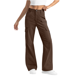 Nuevos pantalones vaqueros de carga informales lavados con múltiples bolsillos de cintura alta Hip Hop sueltos para mujer - Product Image 6