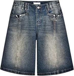 Short en jean personnalisé pour hommes, baggi en jean de haute qualité, baggy en jean pour hommes, short en jean foncé avec poche pour hommes - Product Image 1