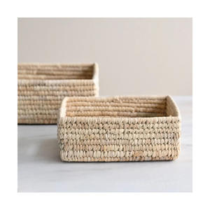 Ensemble de paniers en feuilles de palmier tissés à la main, écologiques et modernes, pour le rangement de la cuisine et du salon, conteneur durable pour fruits et pain - Product Image 5