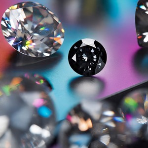 Piedra Suelta de Moissanita Creada en Laboratorio A. U. Gems, 10 Quilates, 14 mm, Color Negro, Corte Brillante Redondo, VVS1, Grado D, para Joyería - Product Image 1