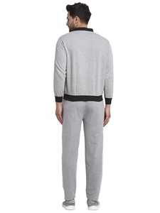 Ensemble survêtement homme automne-hiver 2026 en flanelle élégant, sweat-shirt à col montant en polyester et pantalon de jogging en molleton technique color block, 2 pièces - Product Image 6