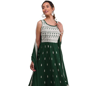 หมาจิ้งจอกตัวใหญ่แบบใหม่เย็บติดกันแบบกึ่งเย็บปักผ้าคอตตอนลายลูกไม้สำหรับผู้หญิงอินเดียปากีสถาน - Product Image 1