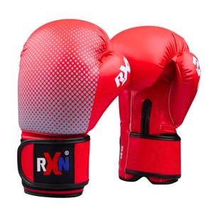 Guantes de boxeo RXN para hombre guantes de entrenamiento de color rojo cuero - Product Image 1