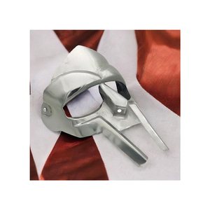 Máscara de Casco de Gladiador Romano |   Máscara Facial de Guerrero Vikingo Medieval, Armadura Plateada, Casco de Cosplay, Disfraz de Halloween, Duradero - Product Image 5