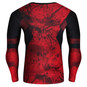 เสื้อแรชการ์ดคอกลมแขนยาวแบบซับลิเมชั่นคุณภาพสูงสำหรับผู้ชาย ผลิตจากวัสดุโพลีเอสเตอร์ผสมสแปนเด็กซ์ที่เป็นมิตรต่อสิ่งแวดล้อม บริการ OEM ขั้นต่ำในการสั่งซื้อน้อย - Product Image 2