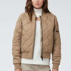 Chaqueta Bomber de Invierno para Mujer, Diseño de Alta Calidad, Transpirable, Acolchada, con Cuello Alto, Cierre de Cremallera, Mangas Raglán, Tejido de Punto Crudo - Product Image 3