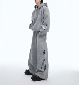 Survêtements de haute qualité en gros, ensembles de survêtements pour hommes de haute qualité, manches longues, décontractés, fermeture éclair intégrale - Product Image 5