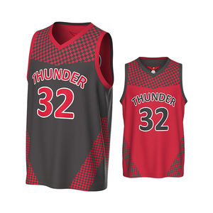 High Quality Polyester Double Sided Basketball <b>Shirt</b> Custom Retro Mesh Double Sided Basketball Jersey - Product Image 4