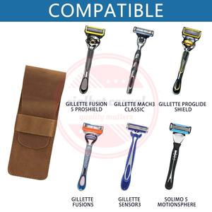 ใบมีดโกนสำหรับเดินทางร้านตัดผมมีดโกนหนังขอบคู่ปลอดภัย - Product Image 4