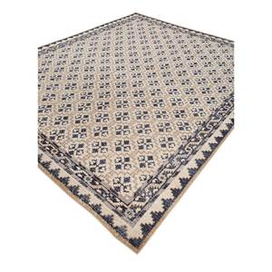 Tapis en laine noués à la main Erbe Ivory, motifs géométriques et abstraits pour la maison, le salon, le couloir et la salle de séjour, épaisseur 10 mm - GS-1086 - Product Image 2