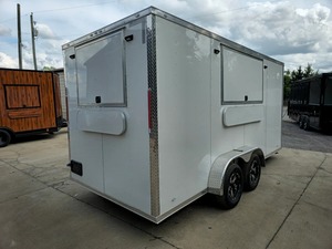 Remolque de comida remolcable blanco de 7 'X 16' para eventos, Catering, barra móvil para aperitivos, fábrica de alimentos, bodega, dulces - Product Image 4