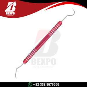 Kit d'examen dentaire en acier inoxydable de haute qualité, ensemble de 3 pièces, couleur rouge anodisé - Product Image 2