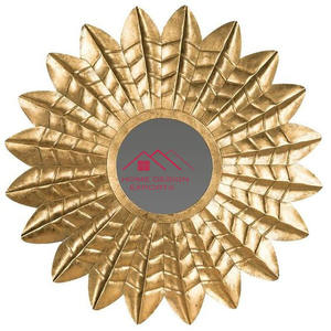 Espejo de pared decorativo de lujo redondo de diseño moderno, espejo de pared de Metal dorado con detalles de cuentas, espejo de decoración de pared - Product Image 5