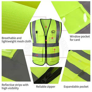 Chaleco de Seguridad Reflectante de Alta Visibilidad, Sin Mangas, de la Mejor Calidad, Superventas, con Certificación ANSI Clase 1, LED Intermitente, Impermeable, con Logotipo - Product Image 2