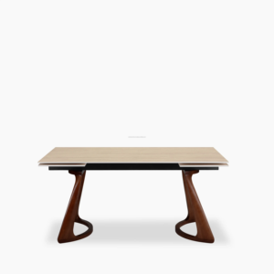 Ensemble de table à manger rectangulaire extensible en bois massif moderne pour la maison, l'hôtel, la ferme, la villa, la salle à manger, le salon - Product Image 3