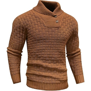 High Quality Custom Logo Solid Color Men Soft <b>Knit</b> Design-Wholesale Polyester Sweater - Product Image 1