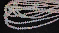 Collier de perles d'opale de feu éthiopienne faites à la main, 4-5 mm, pierre lisse, certifiée par un tiers, bijoux en pierres précieuses, cadeau, multicolore uni
