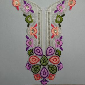 Minimalist Style Embroidered Net Neck <b>Collar</b> with Fine Sequin Work Simple Elegant Patches <b>for</b> Kurti Blouse Gown Neckline - Product Image 1