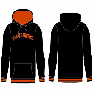 Sudadera Clásica de Invierno de San Francisco, Color Negro y Naranja, Bordado Frontal con Logotipo Personalizado, Servicio OEM de Forro Polar - Product Image 1