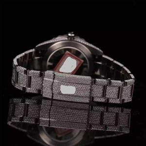 Luxury 41mm Iced Out Hip Hop Automatic Mechanical VVS Moissanite Diamond Wristwatch for <b>Men</b> Handcrafted Premium Quality Fashion - Product Image 3