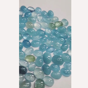 323 piezas de Aguamarina natural 7x5 8x6 9x7 11x9 12x10 14x10mm ovalada 5 6 7mm redonda 10x5mm Marquesa cabujón 515 CTS lote EE. UU. $145 todo - Product Image 3