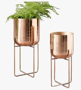 Ensemble de jardinières d'intérieur de style premium Pots de fleurs en cuivre martelé élégants pour plantes succulentes herbes vertes à feuilles autour de la maison - Product Image 4