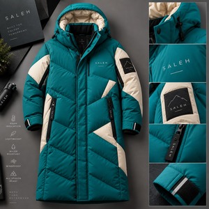 <b>Men's</b> Oversized Long Puffer Jacket <b>Winter</b> <b>Warm</b> Quilted Hooded <b>Coat</b> Thick Insulated Outdoor OEM Wholesale Supplier - Product Image 5