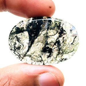 Pendientes de Cabujón de Ágata Musgosa Natural Hechos a Mano, de Alta Calidad, Formas Mixtas de 20-30mm, Gemas Sueltas Semipreciosas Certificadas por Terceros - Product Image 4