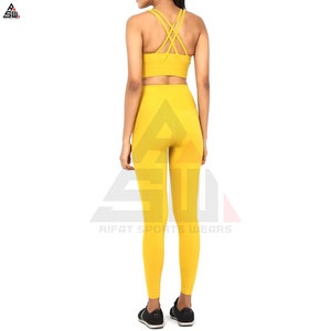 Ensemble de yoga pour femmes, best-seller, grande taille, uni, 2 pièces, respirant, léger, en élasthanne/polyester, pour la salle de sport, entraînement, haute qualité, fitness - Product Image 2