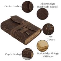 Diario de Viaje Retro Hecho a Mano, 9x7 Pulgadas, Estilo Vintage, Encuadernado con Hilo, Cuaderno de Cuero con Diseño de Flores en Acuarela, Logotipo Grabado, Regalo