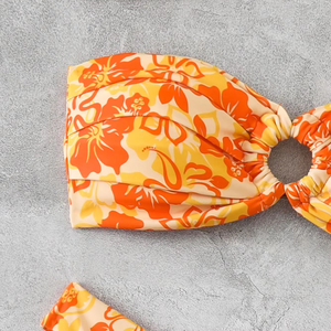 Ensemble de bikini brésilien sexy pour femmes, 2 pièces, bas de bikini string, dentelle, imprimé floral, micro bikini push-up, vêtements de plage, maillots de bain - Product Image 3