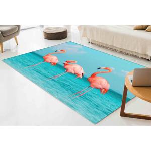 Tapis imprimé trois flamants roses : doux, tendance, pour chambre à coucher, cadeau de pendaison de crémaillère, tapis fin non tissé - Product Image 2