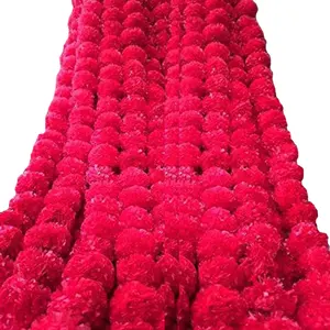 थोक मूल्य कृत्रिम सजावट मैरीगोल्ड फूल माला 5 फुट लंबी पार्टियों में उपयोग, समारोह, शादियों सजावट