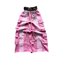 Pantalon de survêtement streetwear surdimensionné personnalisé pour homme, en coton épais délavé à l'acide, à double taille, coupe large et droite