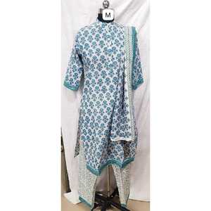 Ensemble de costume en coton tissé ample et respirant pour femmes avec dupatta, vêtements traditionnels élégants - Product Image 1