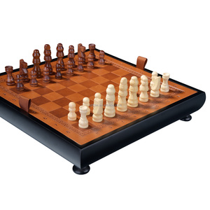 Backgammon <span class=keywords><strong>2</strong></span> trong <span class=keywords><strong>1</strong></span> và quân cờ hộp cờ vua đặt sơn da cao cấp trò chơi gia đình Câu Đố phổ biến - Product Image 1