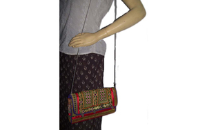 Bolso de mano tipo BANJARA bohemio con cierre de cremallera de gran capacidad, bolso bandolera portátil de algodón con bordado tribal étnico para mujer - Product Image 6