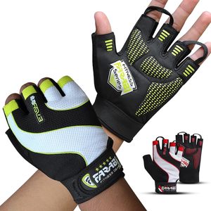 Guantes Farabi Transpirables de Medio Dedo para Levantamiento de Pesas, Antideslizantes, de Cuero PU, que Absorben la Humedad, para Entrenamiento, Gimnasio, Deportes, Ciclismo - Product Image 1