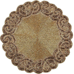 High-quality <b>Beaded</b> Embroidery <b>Placemats</b> with Seed Beads for Kitchen and Dining Custom Unique <b>Beaded</b> Embroidery <b>Placemat</b> - Product Image 4